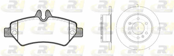 8124600 Road house Диски тормозные с колодками задние невентилируемые, комплект
