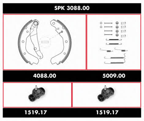 SPK 3088.00 Колодки гальмівні барабанні, комплект SPK308800: Купити в Україні - Добра ціна на EXIST.UA!