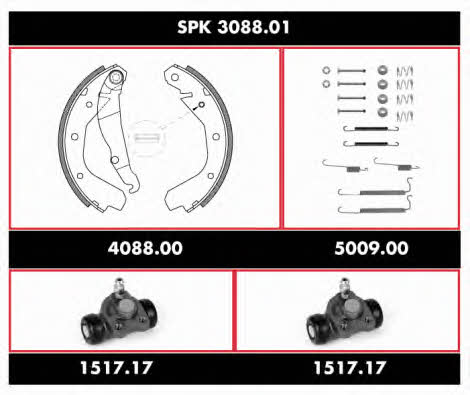  SPK 3088.01 Колодки гальмівні барабанні, комплект SPK308801: Купити в Україні - Добра ціна на EXIST.UA!