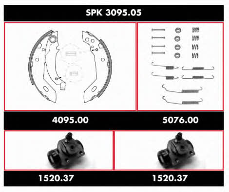  SPK 3095.05 Колодки гальмівні барабанні, комплект SPK309505: Купити в Україні - Добра ціна на EXIST.UA!