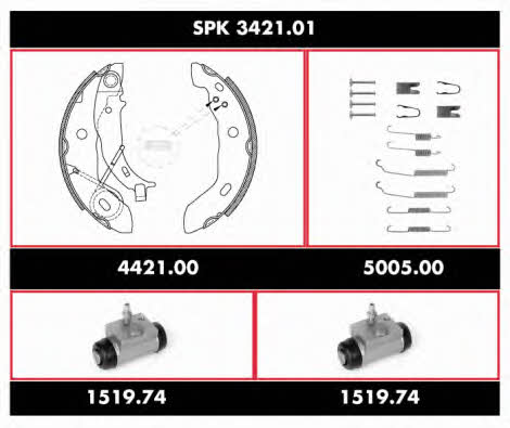  SPK 3421.01 Колодки гальмівні барабанні, комплект SPK342101: Купити в Україні - Добра ціна на EXIST.UA!