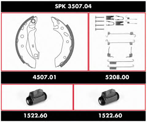  SPK 3507.04 Колодки гальмівні барабанні, комплект SPK350704: Купити в Україні - Добра ціна на EXIST.UA!