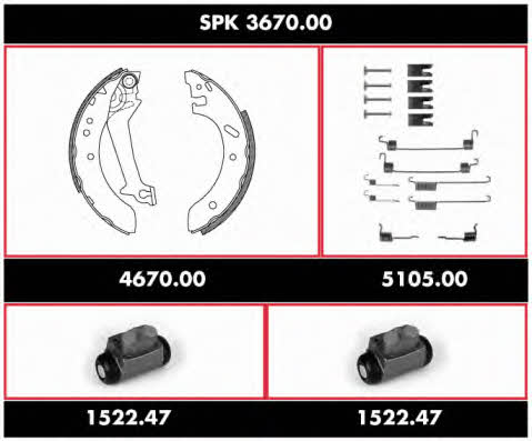 Road house SPK 3670.00 Колодки тормозные барабанные, комплект SPK367000: Купить в Украине - Отличная цена на EXIST.UA! SPK367000 Road house Колодки тормозные барабанные, комплект