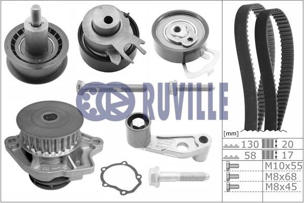 55456701 Ruville Ремень ГРМ, комплект с водяным насосом