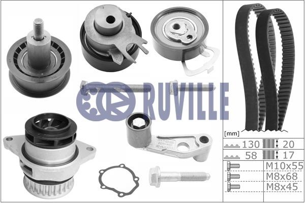 55456702 Ruville Ремінь ГРМ, комплект з водяним насосом