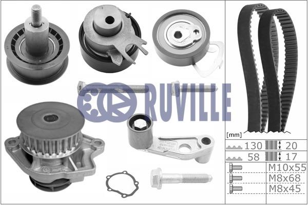 55456711 Ruville Ремень ГРМ, комплект с водяным насосом