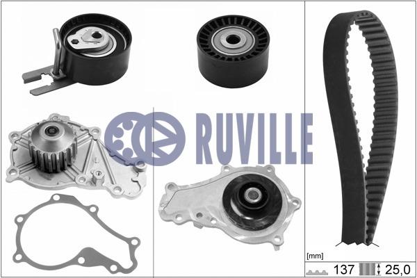 55953741 Ruville Ремінь ГРМ, комплект з водяним насосом