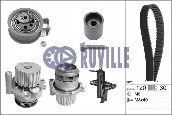 55494731 Ruville Ремінь ГРМ, комплект з водяним насосом