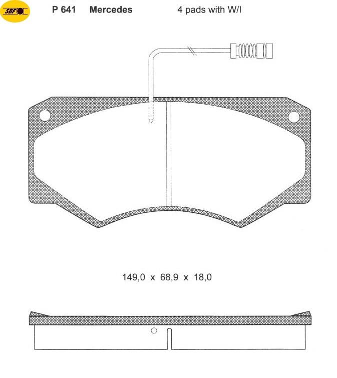 P641 SBF Тормозные колодки дисковые, комплект
