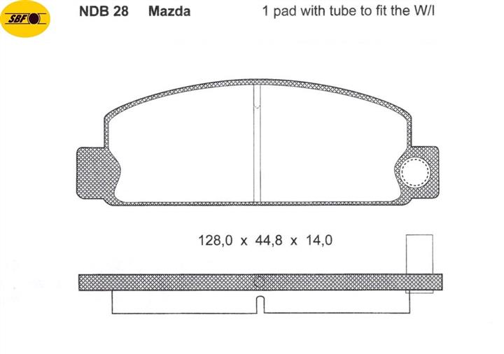 NDB28 SBF Тормозные колодки дисковые, комплект