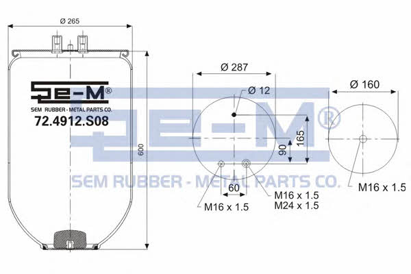 724912S08 Se-m Кожух пневматической рессоры