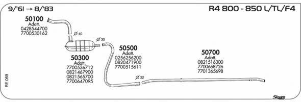 Sigam RE069 Система випуску відпрацьованих газів RE069: Купити в Україні - Добра ціна на EXIST.UA!