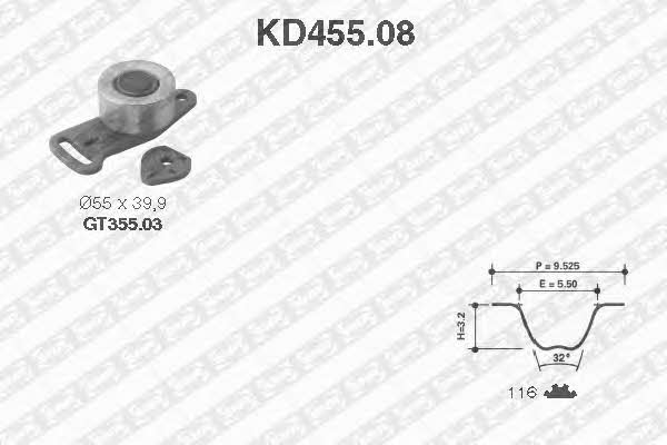 SNR KD455.08 Комплект зубчастих ременів KD45508: Купити в Україні - Добра ціна на EXIST.UA!