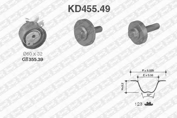 SNR KD45549 Комплект зубчастих ременів KD45549: Приваблива ціна - Купити в Україні на EXIST.UA!