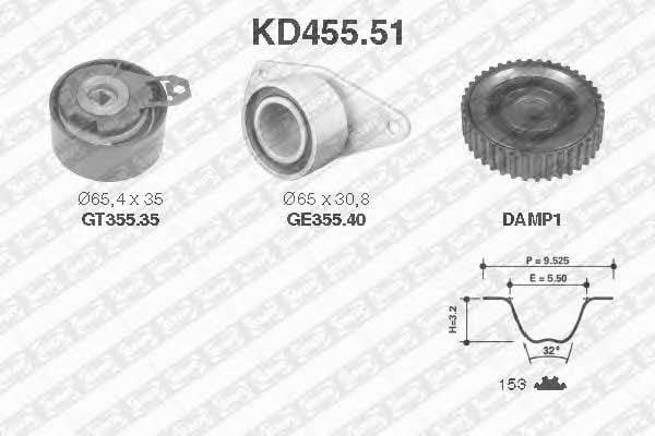 SNR KD45551 Комплект зубчастих ременів KD45551: Купити в Україні - Добра ціна на EXIST.UA!