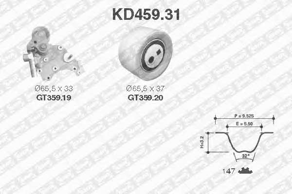 SNR KD45931 Комплект зубчастих ременів KD45931: Купити в Україні - Добра ціна на EXIST.UA!