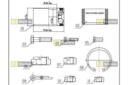 Подшипник передней ступицы колеса, комплект StarLine LO 01358