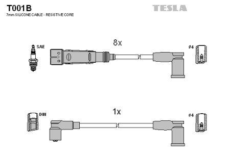 Tesla T001B Дроти високовольтні, комплект T001B: Купити в Україні - Добра ціна на EXIST.UA!
