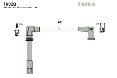 Tesla T002B Дроти високовольтні, комплект T002B: Купити в Україні - Добра ціна на EXIST.UA!