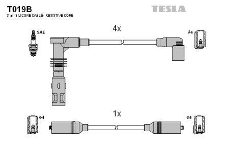 Tesla T019B Дроти високовольтні, комплект T019B: Купити в Україні - Добра ціна на EXIST.UA!