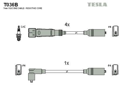 Tesla T036B Дроти високовольтні, комплект T036B: Купити в Україні - Добра ціна на EXIST.UA!