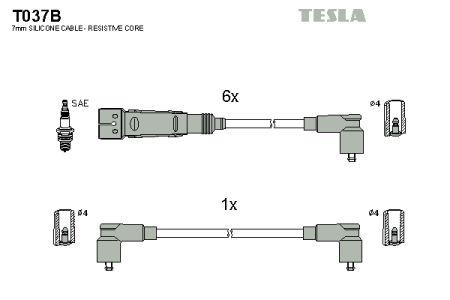 Tesla T037B Дроти високовольтні, комплект T037B: Купити в Україні - Добра ціна на EXIST.UA!