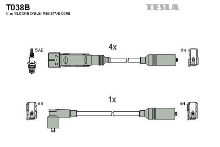 Tesla T038B Дроти високовольтні, комплект T038B: Купити в Україні - Добра ціна на EXIST.UA!
