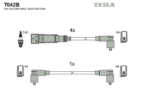 Tesla T042B Дроти високовольтні, комплект T042B: Купити в Україні - Добра ціна на EXIST.UA!