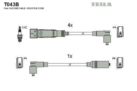 Tesla T043B Дроти високовольтні, комплект T043B: Купити в Україні - Добра ціна на EXIST.UA!
