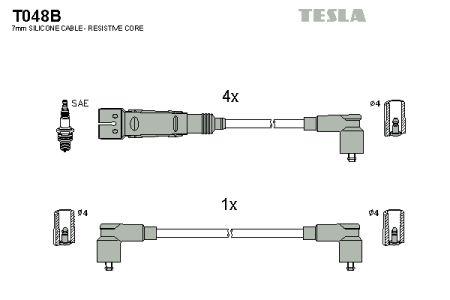 Tesla T048B Дроти високовольтні, комплект T048B: Купити в Україні - Добра ціна на EXIST.UA!