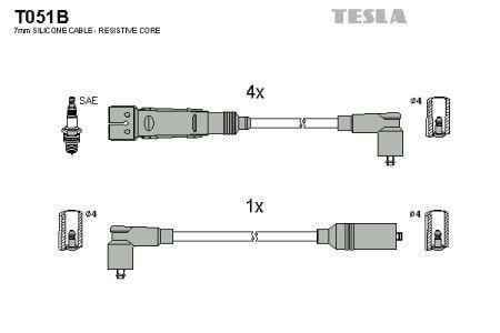 Tesla T051B Дроти високовольтні, комплект T051B: Купити в Україні - Добра ціна на EXIST.UA!