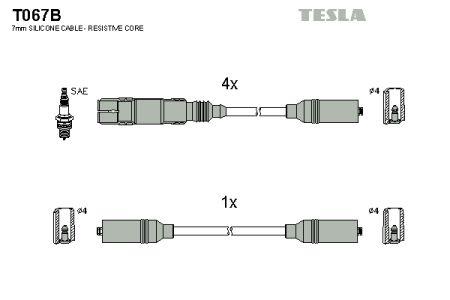 Tesla T067B Дроти високовольтні, комплект T067B: Купити в Україні - Добра ціна на EXIST.UA!