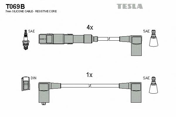 Провода высоковольтные, комплект Tesla T069B