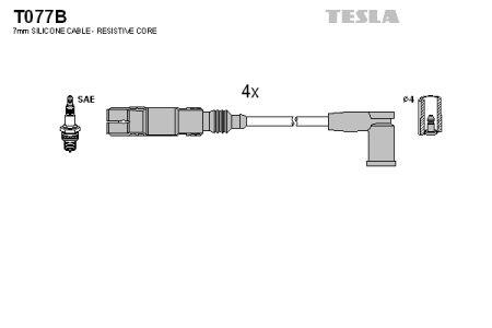 Дроти високовольтні, комплект Tesla T077B