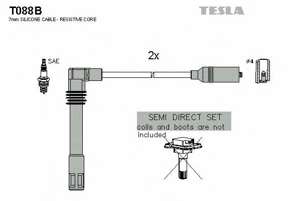 Дроти високовольтні, комплект Tesla T088B