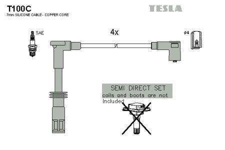 Tesla T100C Дроти високовольтні, комплект T100C: Купити в Україні - Добра ціна на EXIST.UA!