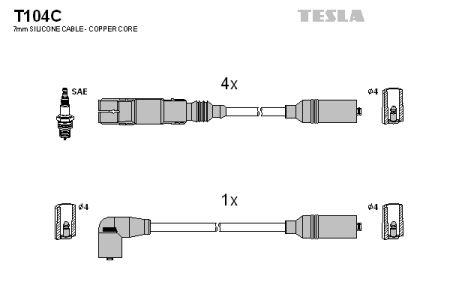 Tesla T104C Дроти високовольтні, комплект T104C: Купити в Україні - Добра ціна на EXIST.UA!