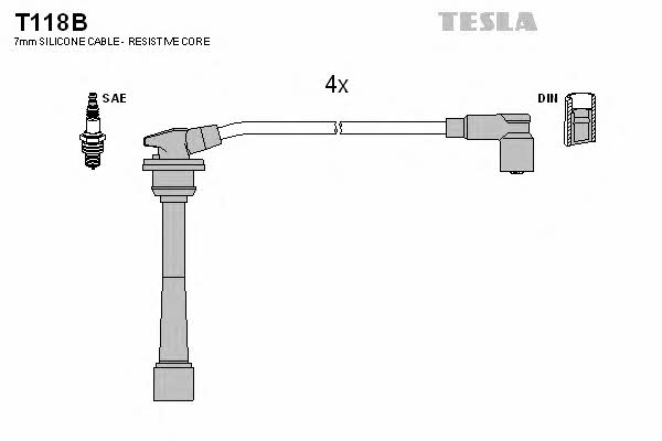 Провода высоковольтные, комплект Tesla T118B