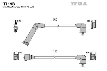 Tesla T119B Дроти високовольтні, комплект T119B: Купити в Україні - Добра ціна на EXIST.UA!