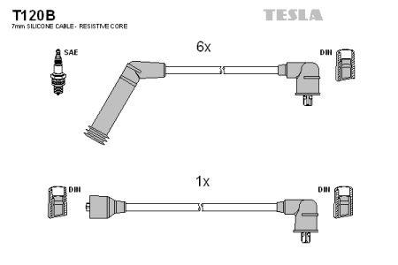 Tesla T120B Дроти високовольтні, комплект T120B: Купити в Україні - Добра ціна на EXIST.UA!