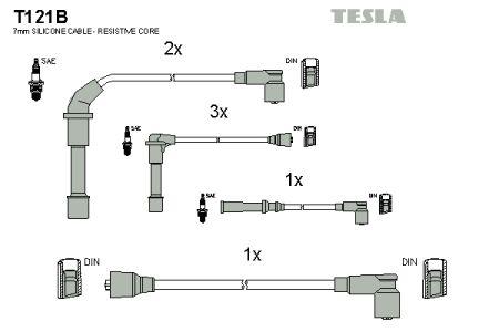 Tesla T121B Дроти високовольтні, комплект T121B: Купити в Україні - Добра ціна на EXIST.UA!