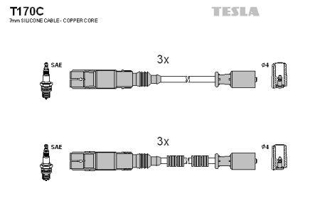 Tesla T170C Дроти високовольтні, комплект T170C: Купити в Україні - Добра ціна на EXIST.UA!