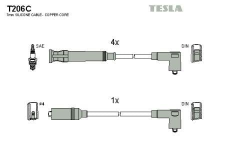 Tesla T206C Дроти високовольтні, комплект T206C: Купити в Україні - Добра ціна на EXIST.UA!