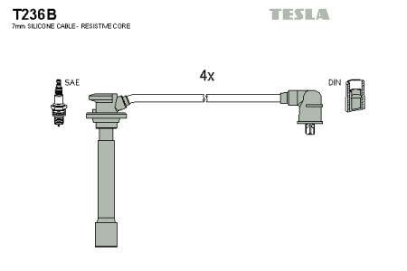 Tesla T236B Дроти високовольтні, комплект T236B: Купити в Україні - Добра ціна на EXIST.UA!