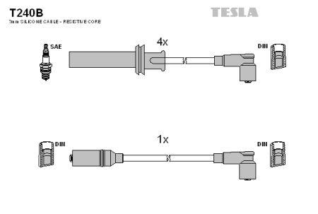 Tesla T240B Дроти високовольтні, комплект T240B: Купити в Україні - Добра ціна на EXIST.UA!
