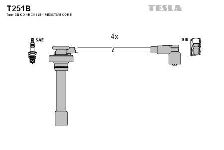 Tesla T251B Дроти високовольтні, комплект T251B: Купити в Україні - Добра ціна на EXIST.UA!