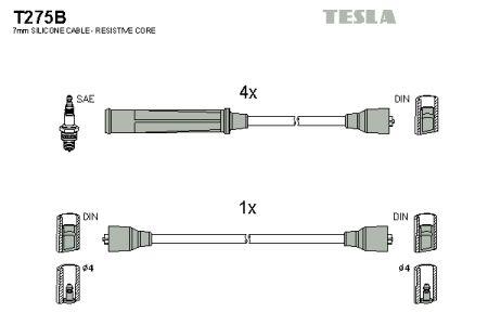Tesla T275B Дроти високовольтні, комплект T275B: Купити в Україні - Добра ціна на EXIST.UA!