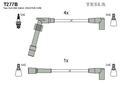 Tesla T277B Дроти високовольтні, комплект T277B: Купити в Україні - Добра ціна на EXIST.UA!