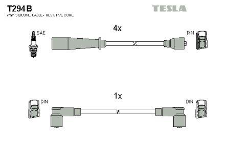 Tesla T294B Дроти високовольтні, комплект T294B: Купити в Україні - Добра ціна на EXIST.UA!