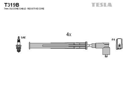 Tesla T319B Дроти високовольтні, комплект T319B: Купити в Україні - Добра ціна на EXIST.UA!